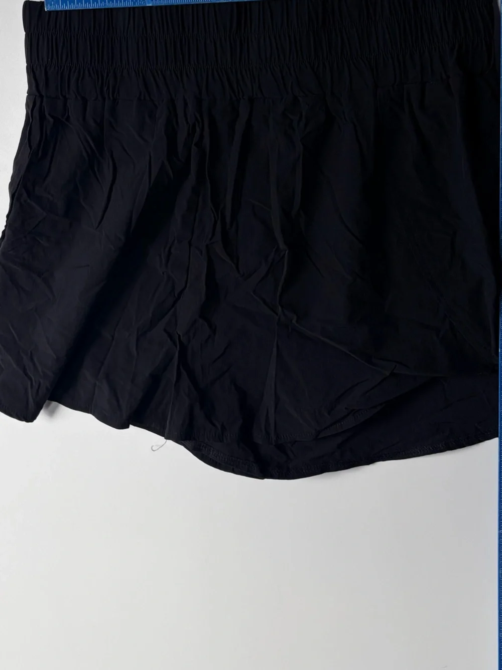 Black Elastic Waist Shorts